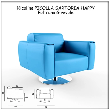 Nicoline HAPPY Swivel Armchair 3D model image 1 