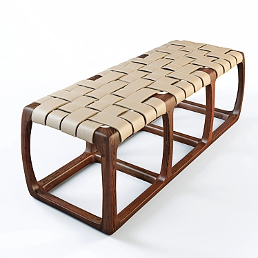 Modern Wooden Bungalow Bench 3D model image 1 