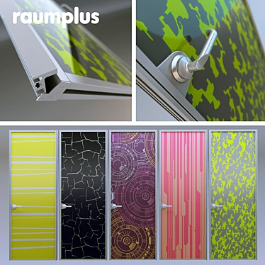 Sleek Glass Doors by Raumplus 3D model image 1 