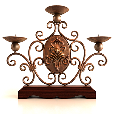 Elegant Copper Candle Holder 3D model image 1 