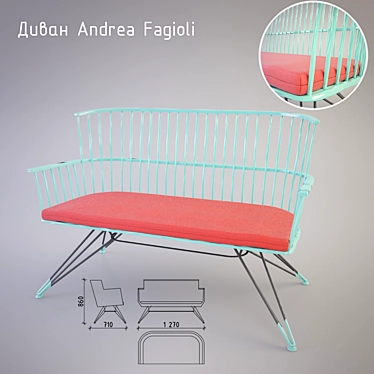 Modern Fiberglass Sofa by Andrea Fagioli 3D model image 1 