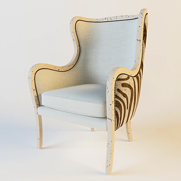 Elegant Cartata Wing Chair 3D model image 1 