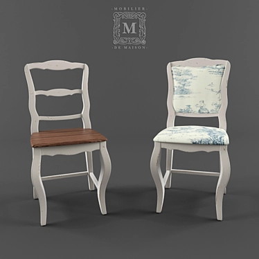 Elegant Provence Chair: Artisan-made, Timeless 3D model image 1 