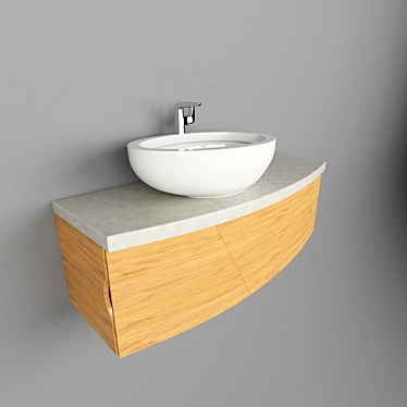 Stylish Sink with Cabinet 3D model image 1 