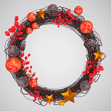 Festive Holiday Wreath 3D model image 1 