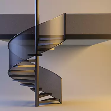 Modern Spiral Staircase 3D model image 1 