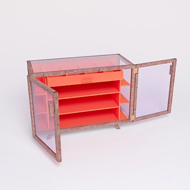 Modern Glass Cabinet Collection 3D model image 1 