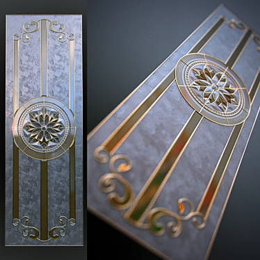 Elegant Stained Glass Panel 3D model image 1 