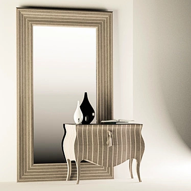 Luxury Erasmo Commode & Mirror Set 3D model image 1 