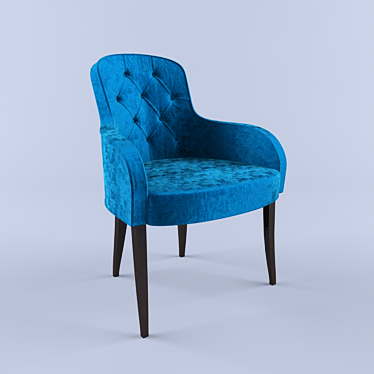 Vintage Velvet Armchair 3D model image 1 