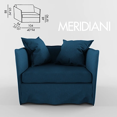 Modern Fox Armchair by MERIDIANI 3D model image 1 