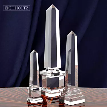 Elegant Crystal Obelisks Set 3D model image 1 