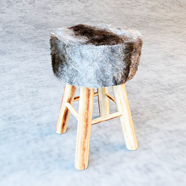 STOOL WITH FUR "Zara home"