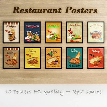 Restaurant Posters: Ready-Made EPS Designs 3D model image 1 