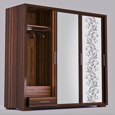 Sleek Modern Wardrobe: Elegant and Functional 3D model image 1 