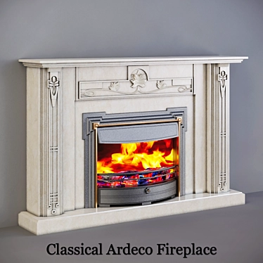 Marble Art Deco Fireplace 3D model image 1 