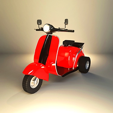 Classic Trike Moped 3D model image 1 