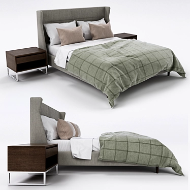 Soft Marvel Bed: Elegant 3D Design 3D model image 1 