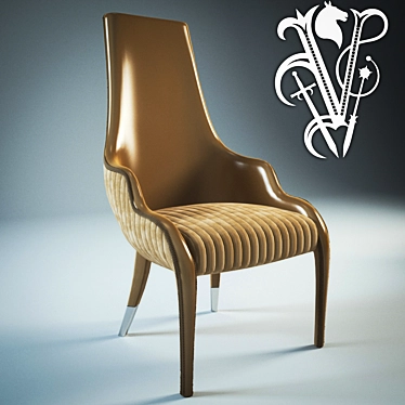 Title: Elegant Velvet Dining Chair 3D model image 1 