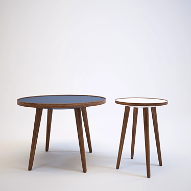Sputnik Blue Melamine Coffee Table 3D model image 1 