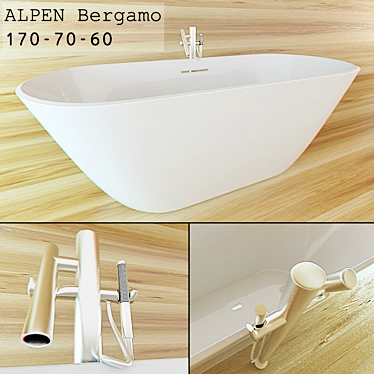 Luxury White Oval Bathtub: ALPEN Bergamo 3D model image 1 