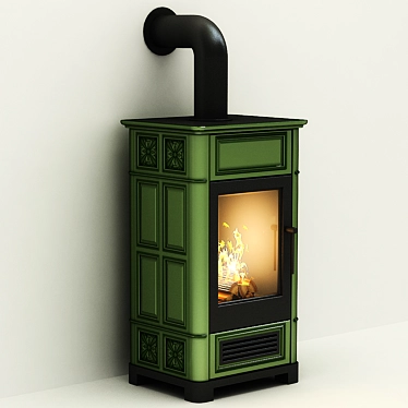 Tile-Fire Oven: Stylish, Compact, Efficient 3D model image 1 