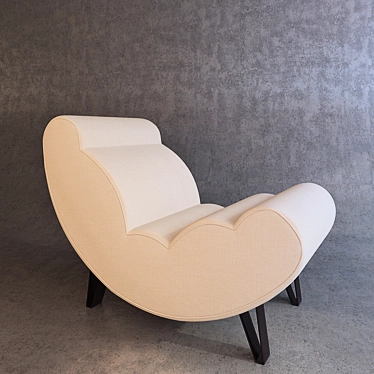 Elegant Armchair with Art House Design 3D model image 1 