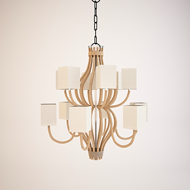 Elegant Brass Chandelier: SigmaL2 7178-12 3D model image 1 