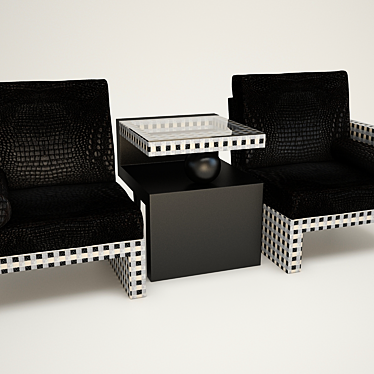 Art Deco Armchairs 3D model image 1 