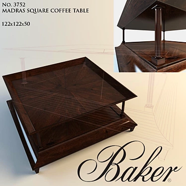 Madras Square Coffee Table 3D model image 1 