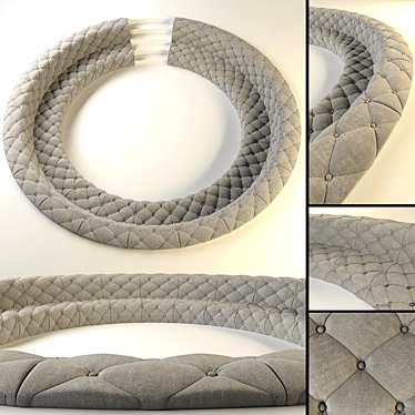 Title: Floor-Embedded Round Couch 3D model image 1 