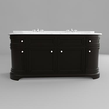 Elegant Odeon Double Vanity Sink 3D model image 1 