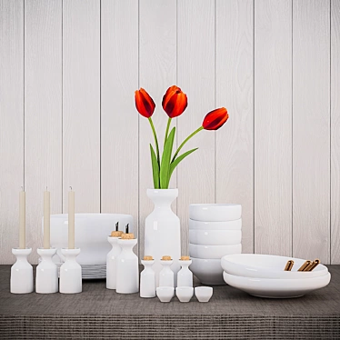 Tulip Brunch Set 3D model image 1 