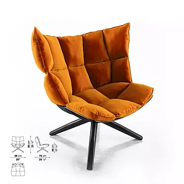 Italian B&B Husk Chair 3D model image 1 
