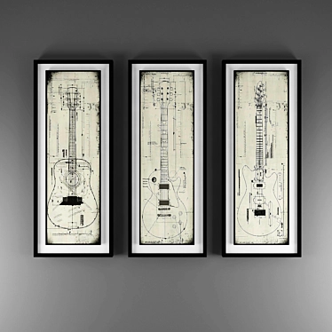 Guitaristic Art: Melody on Canvas 3D model image 1 