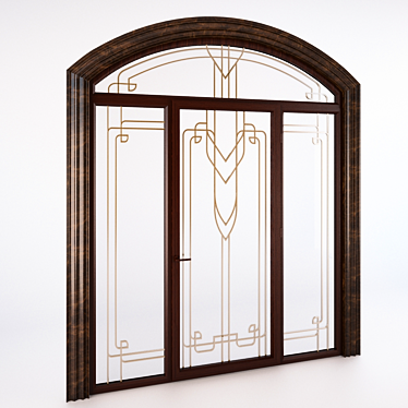 Art Deco Forged Door & Console 3D model image 1 