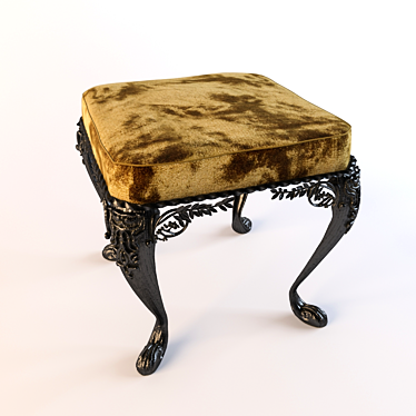 Wrought Iron Leg Ottoman 3D model image 1 