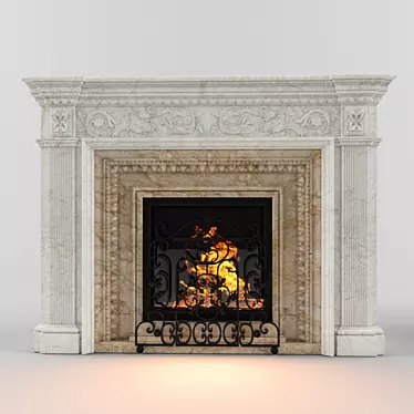 Versatile Painted Fireplace 3D model image 1 