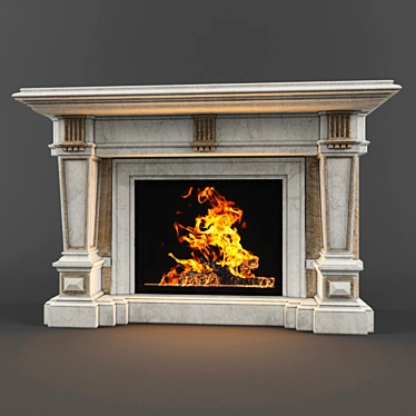 Classic Stone Fireplace 3D model image 1 