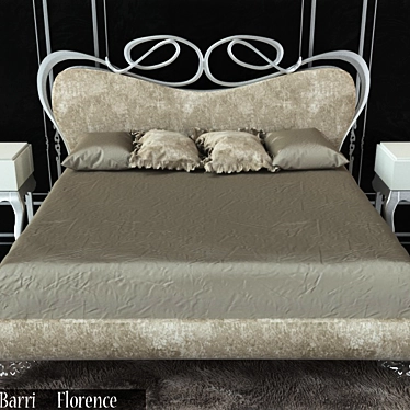 Elegant Florence Collection Bed 3D model image 1 