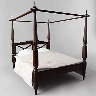 Keraton Queen Canopy Bed 3D model image 1 