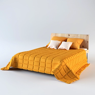 Modern Plywood Bed 3D model image 1 