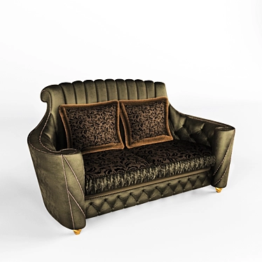 Zanaboni Nuvola: 2-Seater Fabric Sofa 3D model image 1 