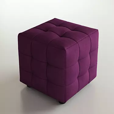 Stylish Textured Ottoman 3D model image 1 