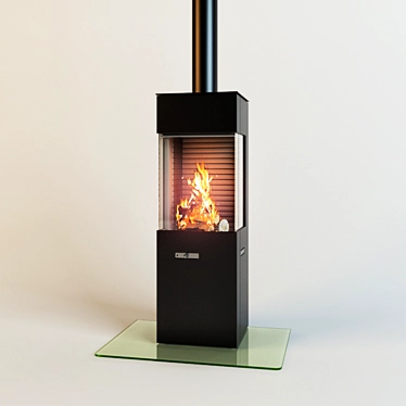 Cozy Heat: Modern Fireplace 3D model image 1 