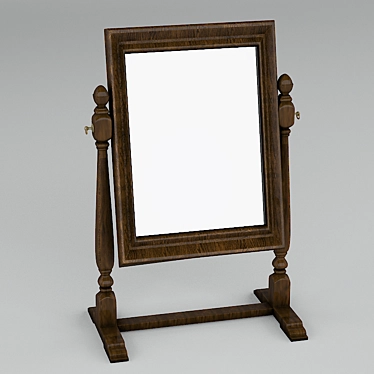 Elegant Oak Floor Mirror 3D model image 1 