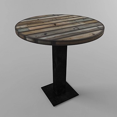 Industrial Loft Round Table 3D model image 1 