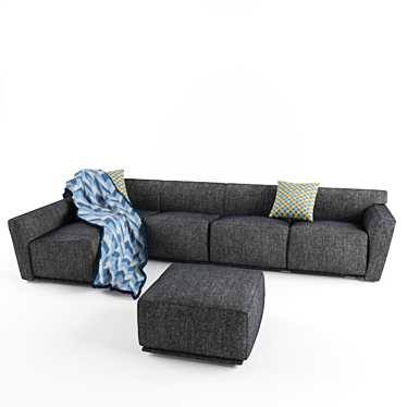 Comfortable Velvet Sofa 3D model image 1 