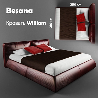 Besana William - Premium Textured Sofa 3D model image 1 