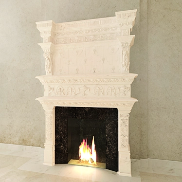 PROFI Classic Cast Iron Fireplace 3D model image 1 